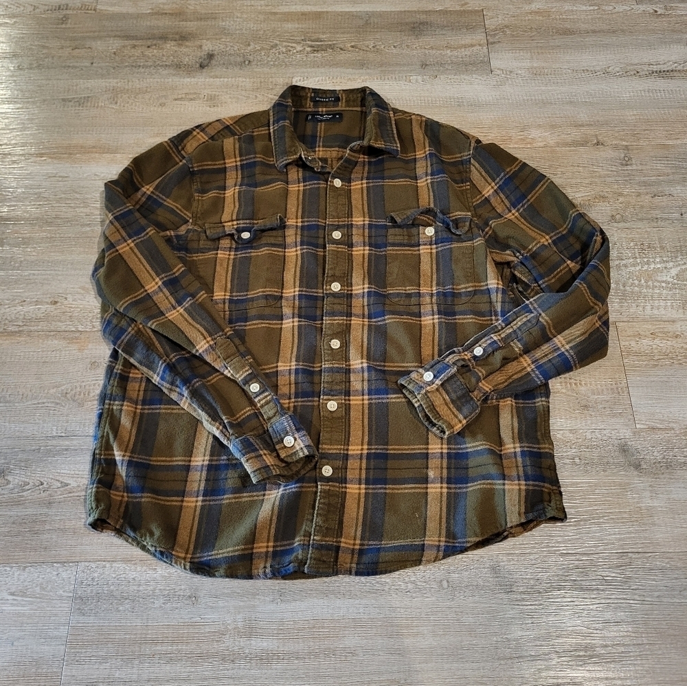 Lucky Brands Classic Fit Flannel Long Sleeve Button Up Shirt Mens Size XL